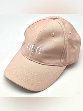 BURBERRY HER Embroidered Light Pink Logo Womens Baseball Cap Hat
